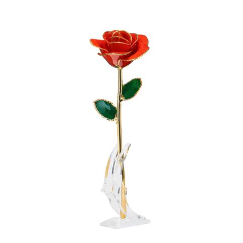 24K gold plated roses Christmas ornament cross border e-commerce preferred baked flowers