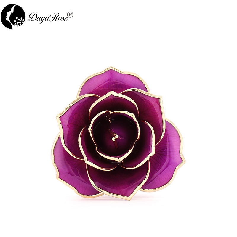 24K Gold Dipped Rose Purple Series Wholesale Holiday Gifts