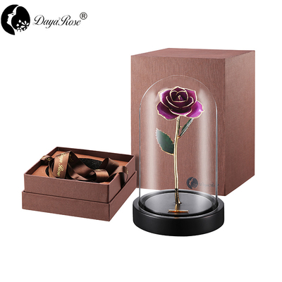 Wholesale Processing Customized Diana Purple Gold Rose （The Glass Cover）