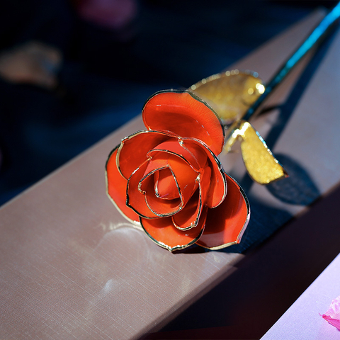 Daiya Orange Red Rose 24K Gold (gold Leaf)