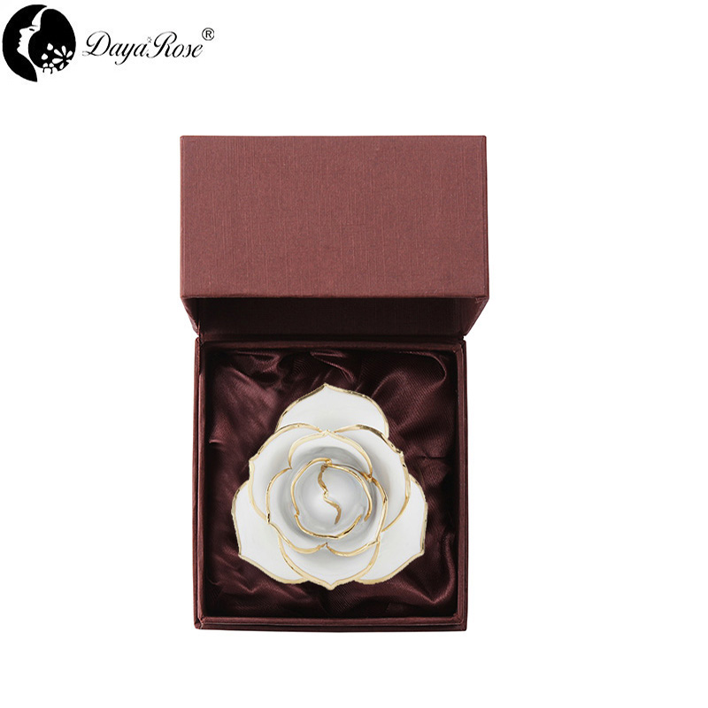Daya 24K gold dipped rose snow white - Love Only (natural rose material)