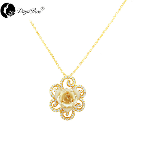 Full Diamond Lace White Rose Necklace (fresh Rose)