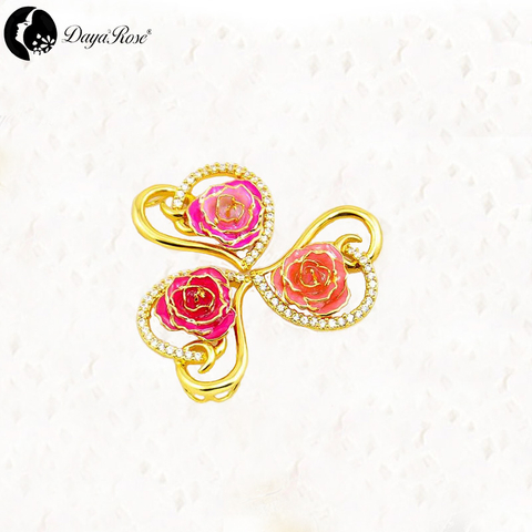 Heart-shaped Diamond Gold Rose Necklace (fresh Rose)