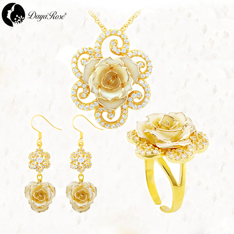Daya Gold Rose Solid Color Jewelry (natural Flowers)