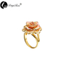 Petal Diamond Gold Rose Ring (natural Flowers)