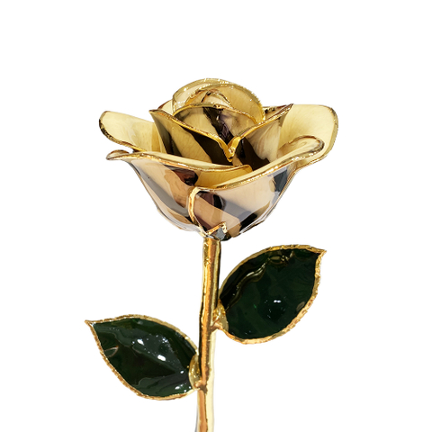 Source factory dipped gold rose flower mother's day gift foreign trade company customized gold rose flower ornament