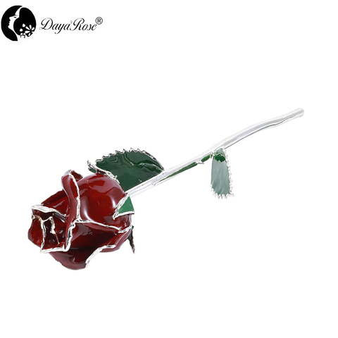 Red Rose with Silver Border
