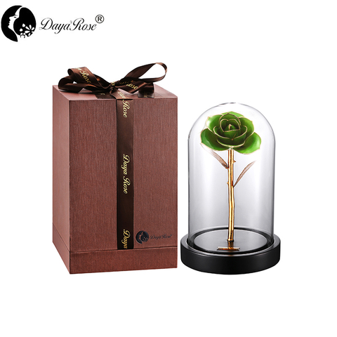 Daiya Light Green Rose 24K Gold /gold Leaf+The Glass Cover