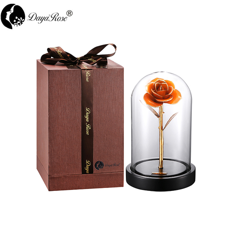 Daiya Orange Rose 24K Gold /gold Leaf+The Glass Cover