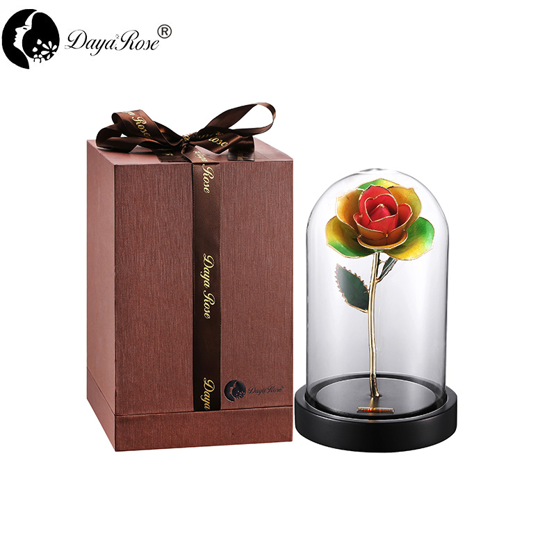 Wholesale Processing Customized Diana Three-color Gold Rose（The Glass Cover）
