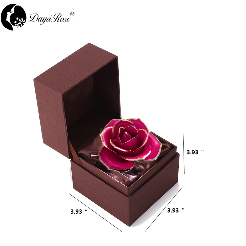 Daya 24K gold dipped rose red - Love Only (natural rose color material)