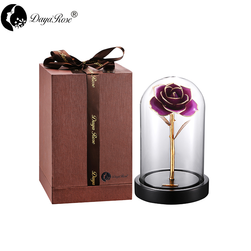 Daiya Purple Rose 24K Gold /gold Leaf+The Glass Cover