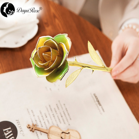 Daiya Yellow And Green Two-color Rose 24K Gold (gold Leaf)