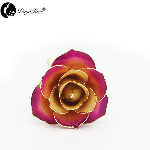 24K Gold Dipped Rose Gradient Purple Holiday Gift Wholesale