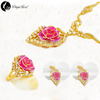 Daya Gold Rose Set Jewelry (natural Flowers)