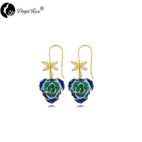 Butterfly Diamond Gold Rose Stud (fresh Rose)