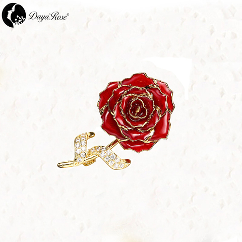 Daya Gold Rose Brooch (natural Flowers)