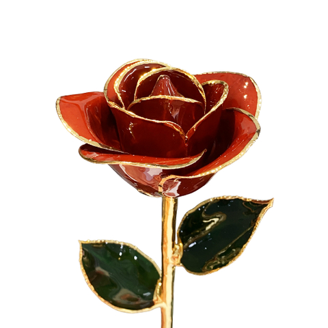 24K gold plated roses Christmas ornament cross border e-commerce preferred baked flowers