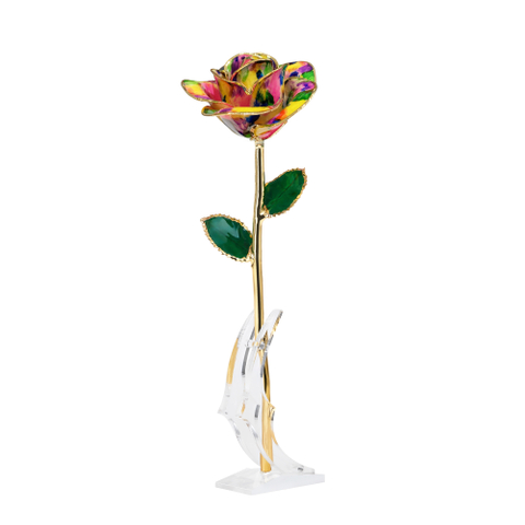 Best-selling 24K dipped gold roses Christmas decoration cross-border e-commerce exquisite baking paint flower