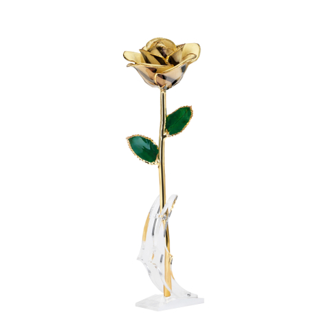 Source factory dipped gold rose flower mother's day gift foreign trade company customized gold rose flower ornament