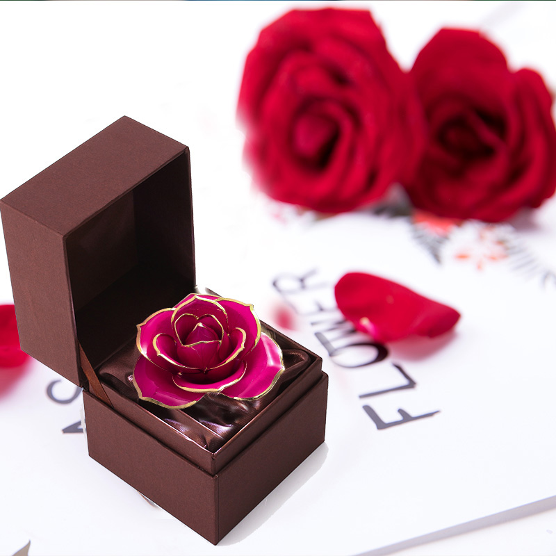 Daya 24K gold dipped rose red - Love Only (natural rose color material)