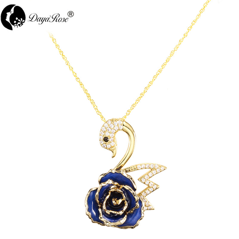 Swan rose necklace (fresh rose)