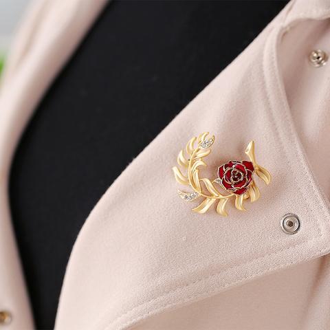 Love Grass Gold Rose Solid Brooch (natural Flowers)