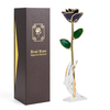 Sparkling Luxury 24K Gold Dipped Roses - Wholesale Customized Deep Purple