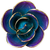 24K Gold Dipped Rose – Sky Ombre Violet Edge 5-Petal Rose