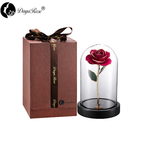  24K Gold-plated Rose Wholesale Customized Rose Red (Glass Cover Series)