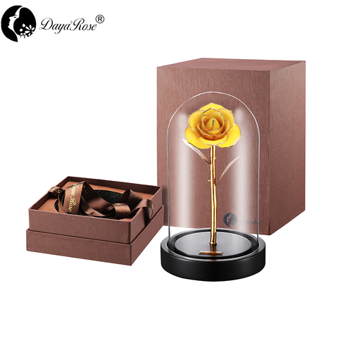 Daiya Lemon Yellow Rose 24K Gold /gold Leaf+The Glass Cover
