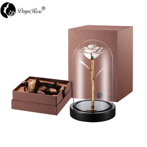 Daiya White Rose 24K Gold /gold Leaf+The Glass Cover