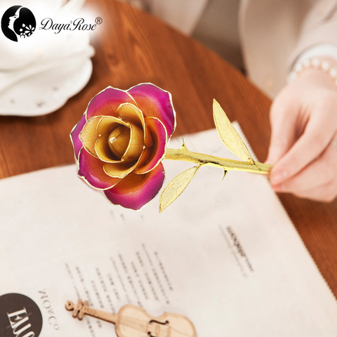 Daiya Champagne Purple Border Rose 24K Gold (gold Leaf)