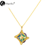 Four-diamond Two-tone Rose Necklace (fresh Rose)