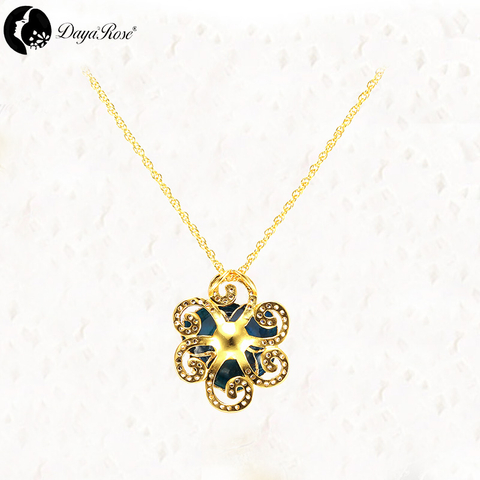 Diamond Lace Blue Rose Necklace (fresh Rose)
