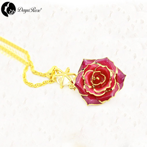 Love Around Colorful Gold Rose Necklace (fresh Rose)