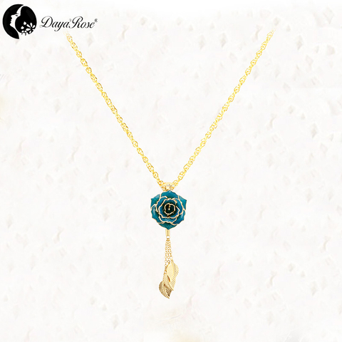Three-leaf Gold Rose Necklace (fresh Rose)