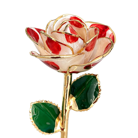 24K Gold Dipped Rose – Fingerprint Heart 5-Petal Rose