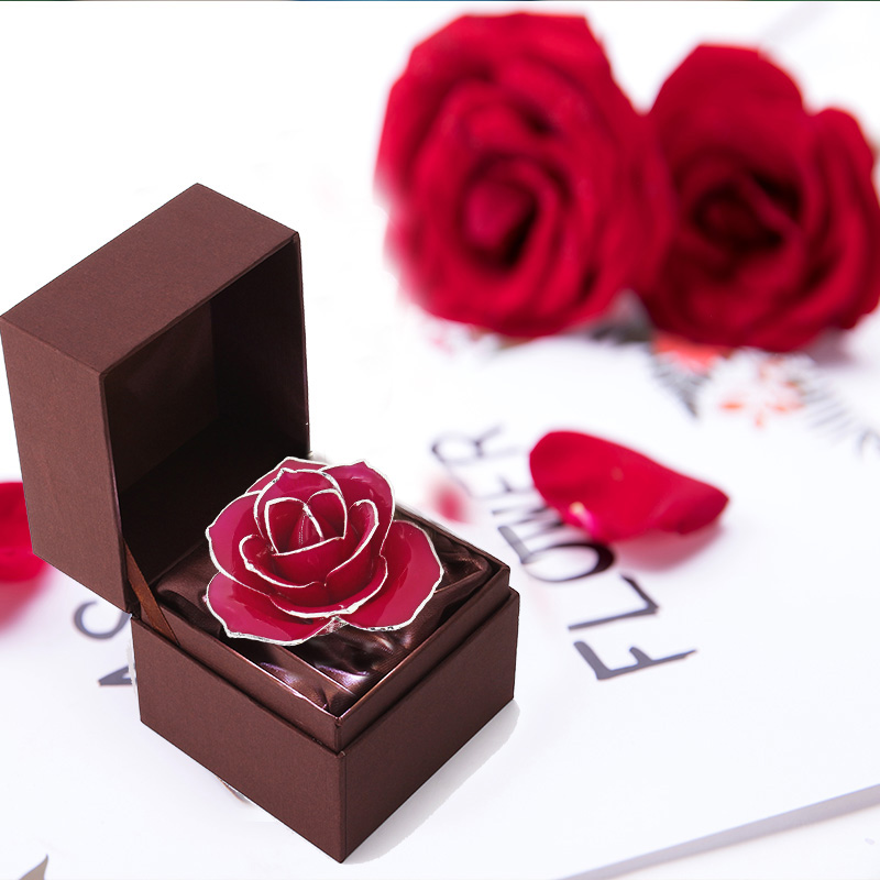 Daiya inlaid silver edge rose red - love only (natural rose-colored material)