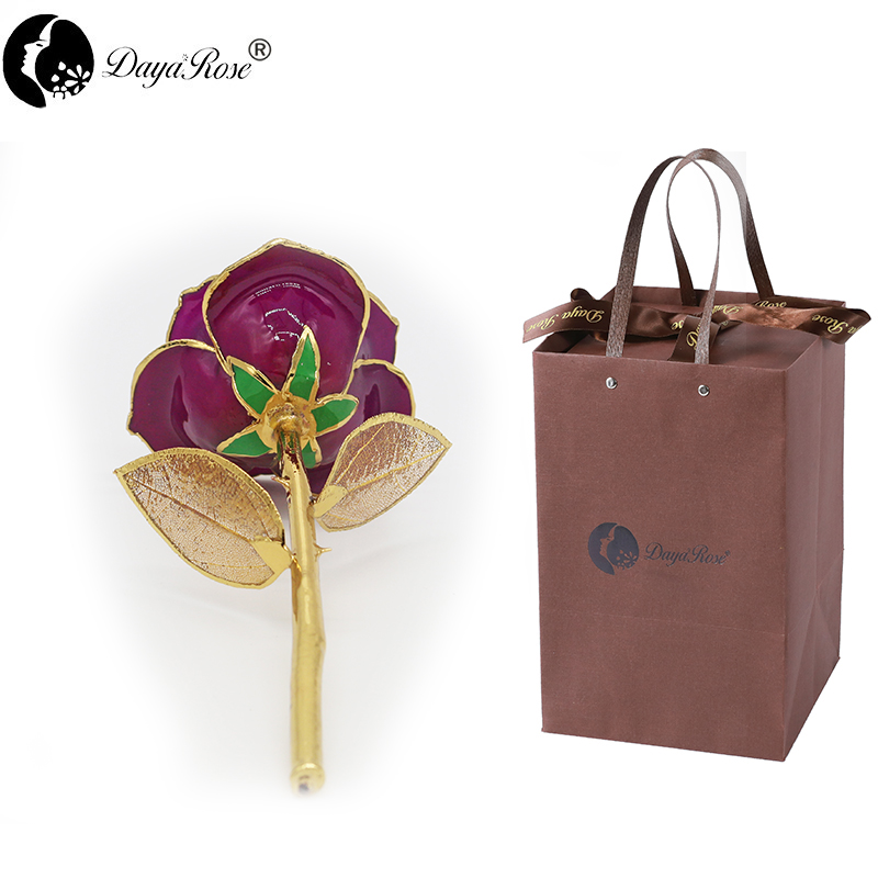 Daiya Purple Rose 24K Gold /gold Leaf+The Glass Cover