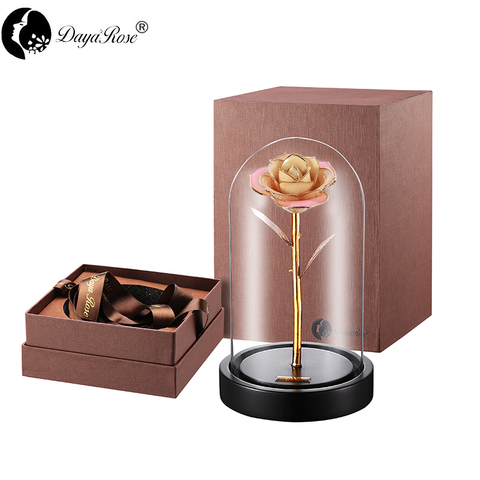 Daiya Champagne Pink Rose 24K Gold /gold Leaf+The Glass Cover