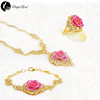 Daya Gold Rose Set Jewelry (natural Flowers)