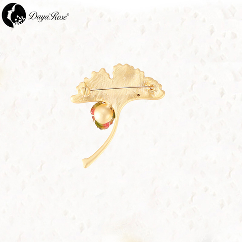 Ginkgo Gold Rose Rainbow Brooch (natural Flowers)