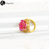 Beautiful Gold Rose Rose Red Ring (natural Flowers)