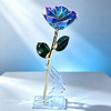24K Gold Dipped Rose – Sky Ombre Violet Edge 5-Petal Rose