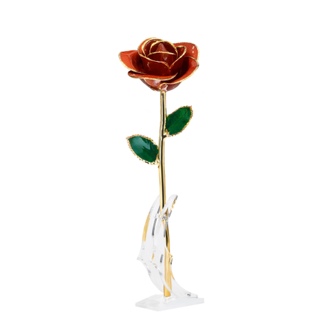 24K gold plated roses Christmas ornament cross border e-commerce preferred baked flowers
