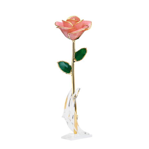 Source factory dipped gold roses mother's day gift foreign trade company customized gold roses