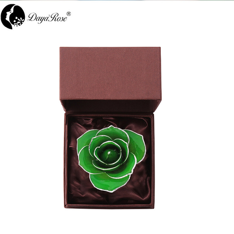 Daiya Dipped Gold Rose Dark Green - Single Flower (Natural Rose Material)