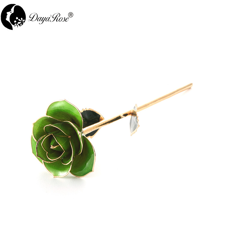 24K Gold Dipped Rose Dark Green Series Wholesale Holiday Gifts