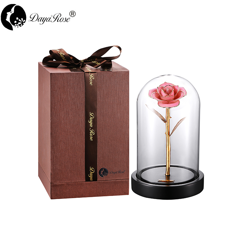 Daiya Pink Rose 24K Gold /gold Leaf+The Glass Cover